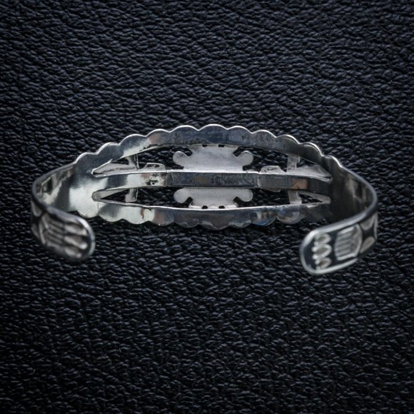 Sterling Silver Kachina Turquoise Cuff Bracelet - Picture 2 of 6